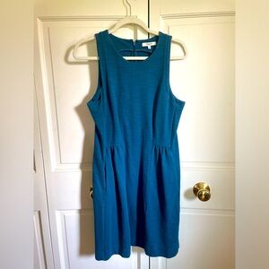 Madewell J.Crew Midi Fit & Flare Dress| dark teal blue Size M